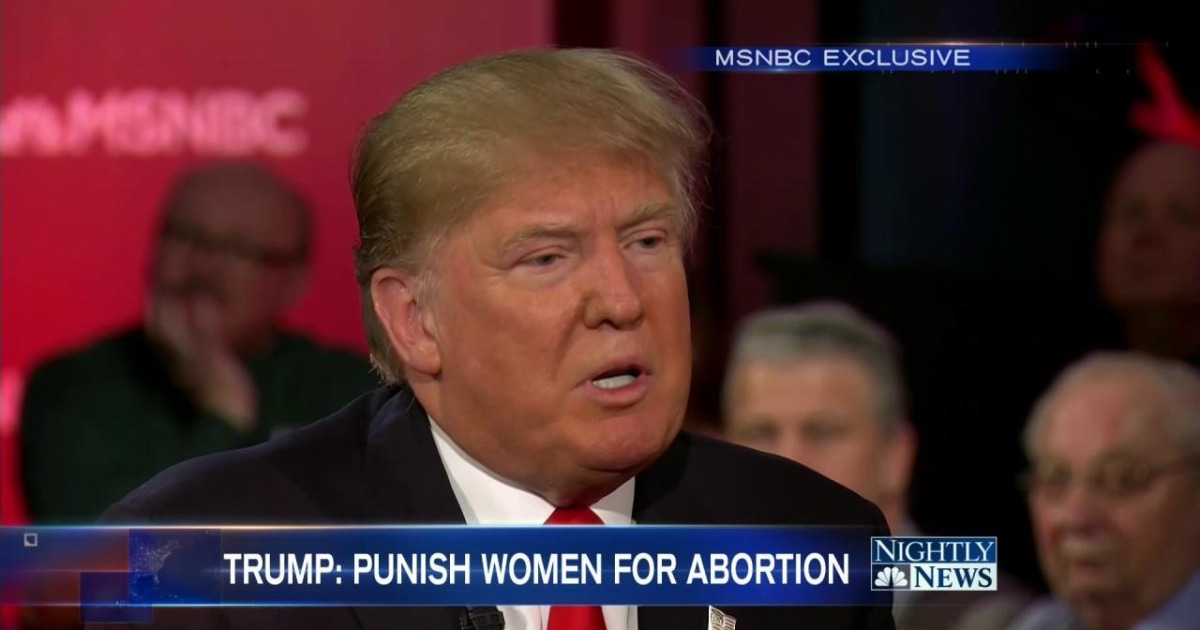 Trump Advocates Abortion Ban, Walks Back 'Punishment' for Women Com...